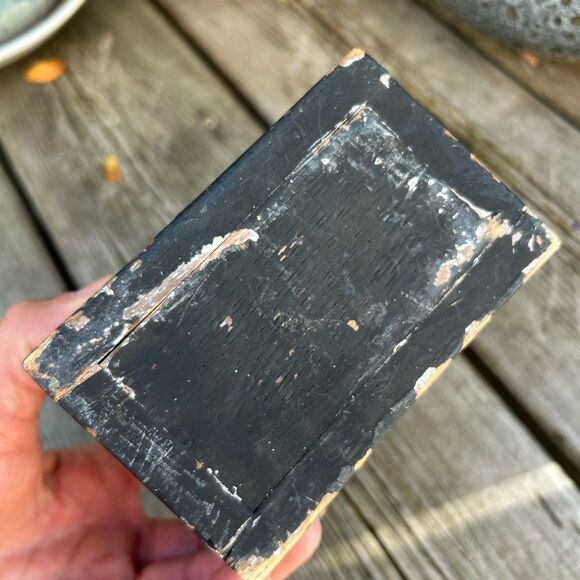 Artistic Moon Face Box Trinket Decor - Orange and Green- Whimsy Goth 90s Vintage - Picture 9 of 13